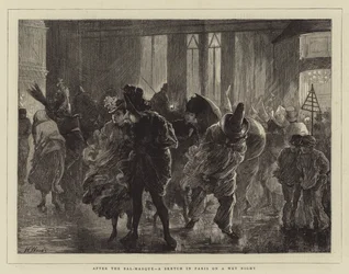 Après le bal masqué, une esquisse à Paris par une nuit pluvieuse